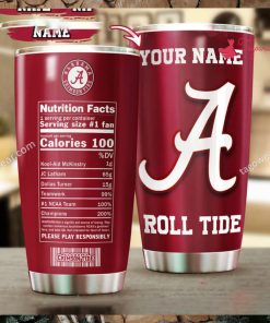 Atlanta Crimson Tide Roll Tide Nutrition Facts Personalized Tumbler