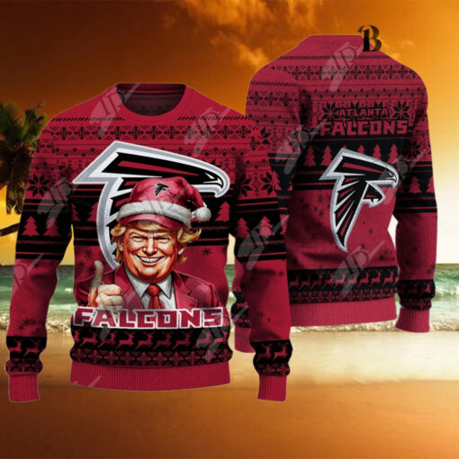 Atlanta Falcons Christmas Donald Trump Knitted Sweater