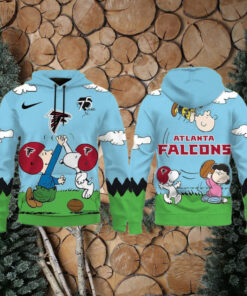 Celebrate the 75th anniversary of Snoopy and Peanuts with this exclusive hoodie, featuring both the iconic Peanuts characters and Atlanta Falcons branding for a fun, sporty look.