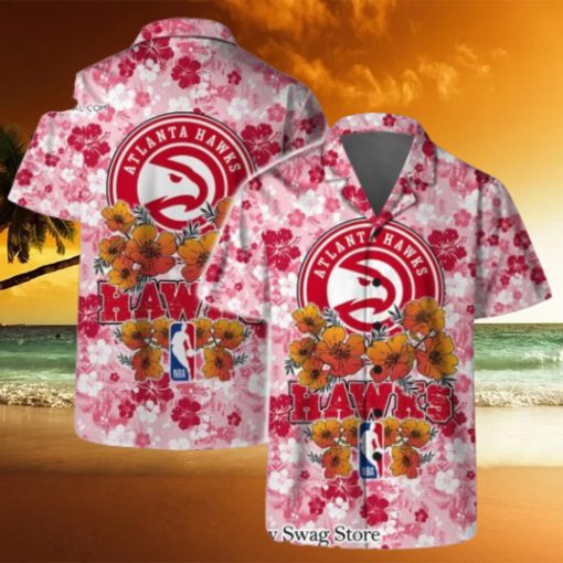 Atlanta Hawks NBA Aloha Summer Logo Team And Pattern Hawaiian Set
