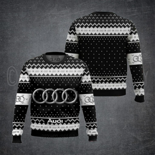 Audi Car Big Logo Black Ugly Christmas Sweater