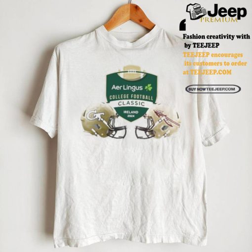 August 2024 Aer Lingus College Football Classic Georgia Tech Football and Florida State Seminoles Helmet Shirt