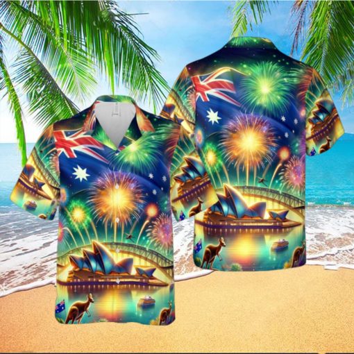 Australia Day With Firework Hawaiian Shirt