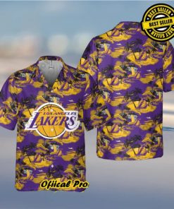 Authentic Hawaiian Shirt Los Angeles Lakers Theme