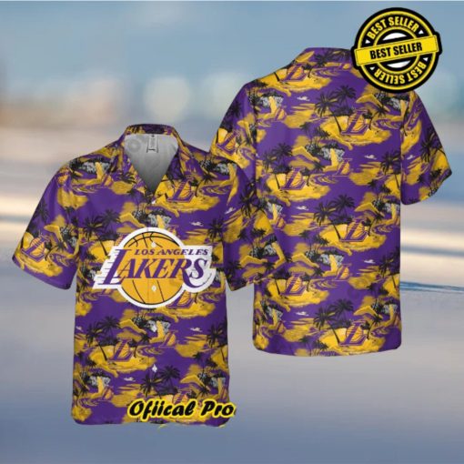 Authentic Hawaiian Shirt Los Angeles Lakers Theme