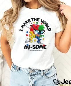 Autism Dabbing I Make The World Ausome Puzzle Piece Shirt