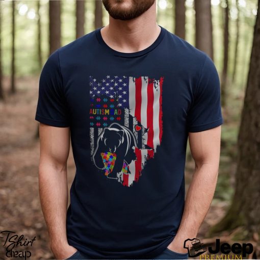 Autism Dad Flag zoo USA Shirt