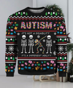 Autism Its Not A Disability Its A Different Ugly Christmas Sweater