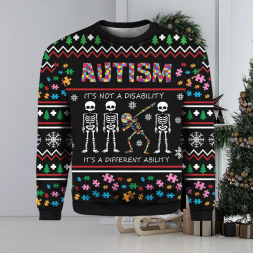 Autism Its Not A Disability Its A Different Ugly Christmas Sweater