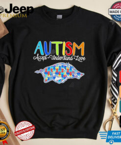 Autism accept understand love Arkansas Razorbacks shirt