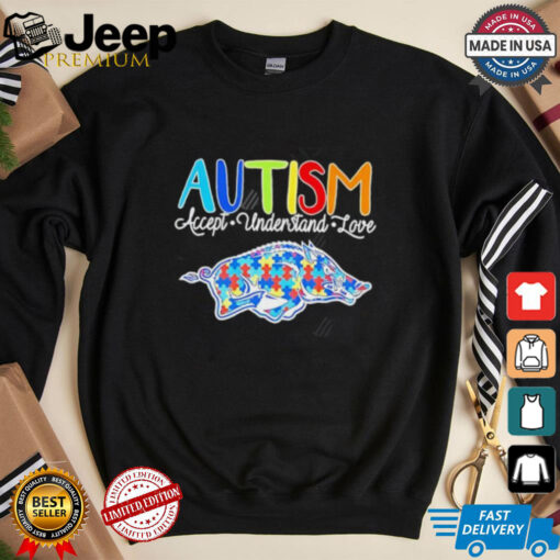 Autism accept understand love Arkansas Razorbacks shirt