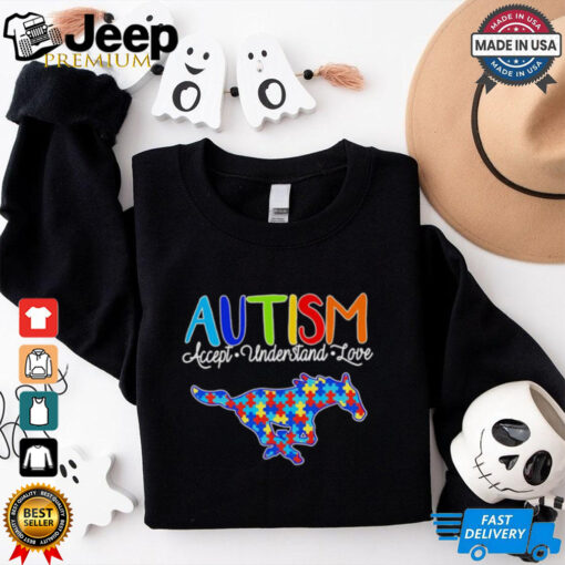 Autism accept understand love SMU Mustangs shirt