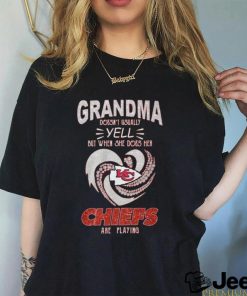 Awesome Grandma Doesn’t Usually Yell But When She Does Her Kansas City Chiefs Are Playing 2024 Shirt