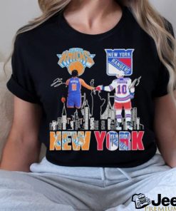 Awesome New York Rangers Artemi Panarin New York Knicks Jalen Brunson Proud Of The City Shirt