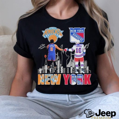 Awesome New York Rangers Artemi Panarin New York Knicks Jalen Brunson Proud Of The City Shirt