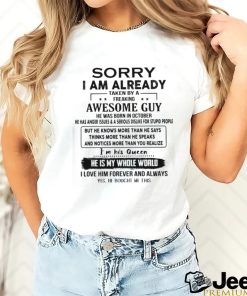Awesome guy born in October perfect gift for your girlfriend shirt