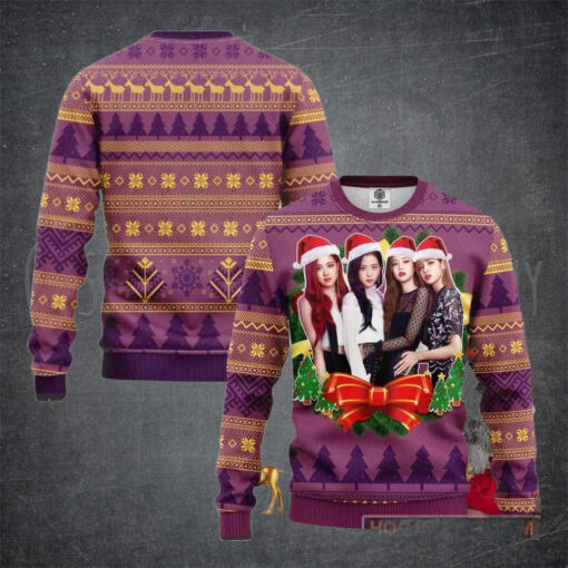 BLACKPINK KPOP Chirstmas Gifts 2024 Xmas For Family And Friends Ugly Sweater