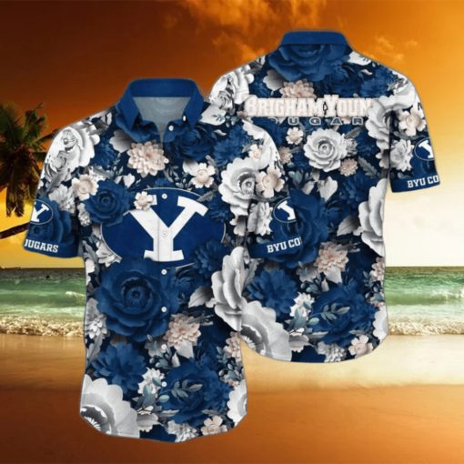 BYU Cougars NCAA3 Flower Hawaii Shirt And Tshirt For Fans, Custom Summer Football Shirts NA49624