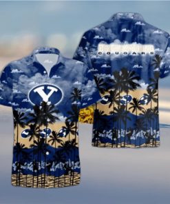 BYU Cougars Palms Tree Hawaiian Shirt