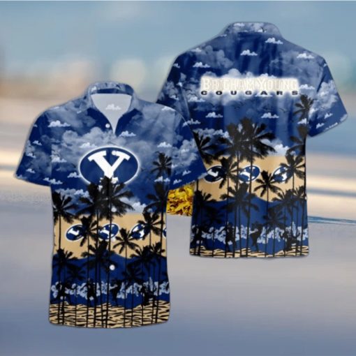 BYU Cougars Palms Tree Hawaiian Shirt