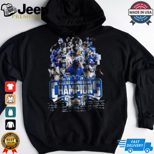 BYU Cougars Team 2024 Valero Alamo Bowl Champions Signatures Shirt