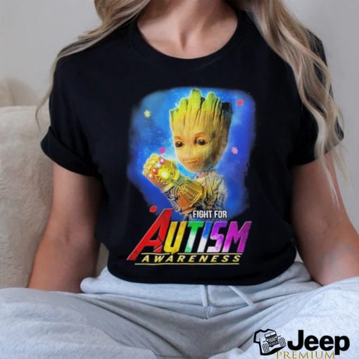 Baby Groot Fight for autism Awareness 2024 Shirt