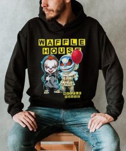 Baby Jack Skellington and Baby Pennywise Waffle House logo 2024 shirt