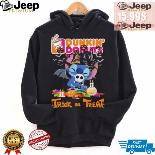 Baby Stitch Hug Baby Jack Skellington Dunkin’ Donuts Trick Or Treat Halloween 2024 shirt