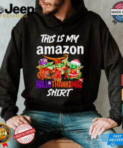 Baby Yoda Amazon This Is My Hallothanksmas Shirt