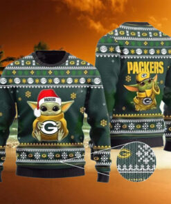 Baby Yoda Green Bay Packer Ugly Christmas Sweater