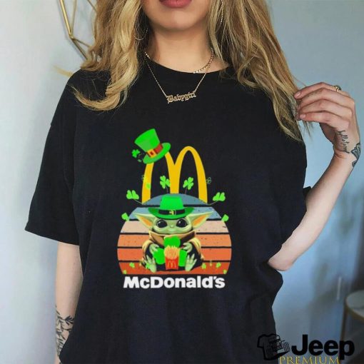 Baby Yoda Hug McDonald’s Logo St Patrick’s Day Vintage Shirt