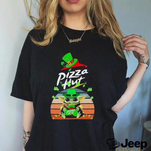 Baby Yoda Hug Pizza Hut Logo St Patrick’s Day Vintage Shirt