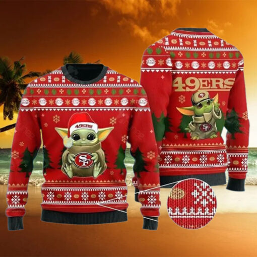 Baby Yoda San Francisco 49ers Christmas Ugly Sweater