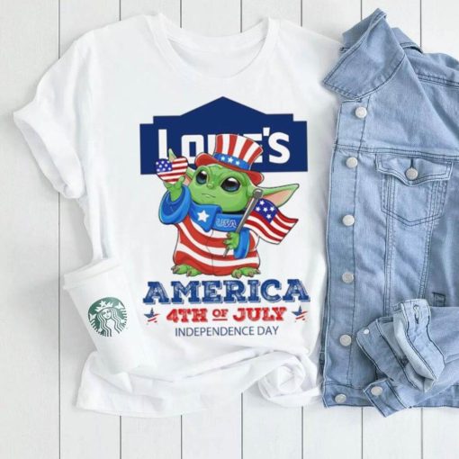 Baby Yoda Works At Lowe’s America 4th Of July Independence Day 2024 shirt