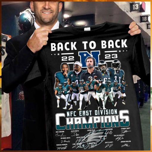 Back to back 2023 2024 nfc east division champions team player name signature shirt