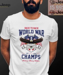 Back to back world war champs history’s heavy hitters USA flag shirt