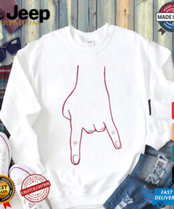 Bacon White and Red Horn Hands Down T Shirt