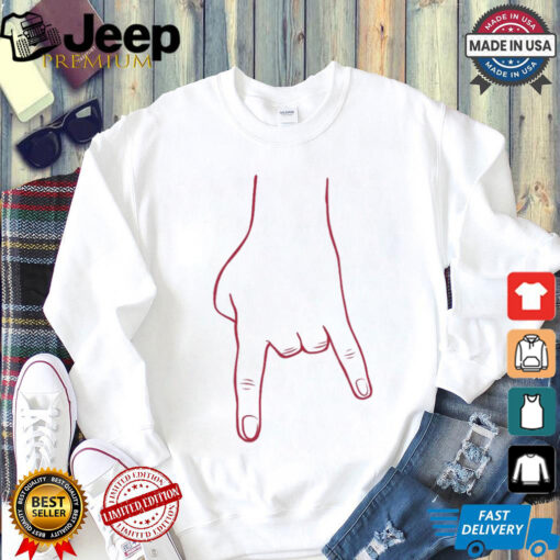 Bacon White and Red Horn Hands Down T Shirt