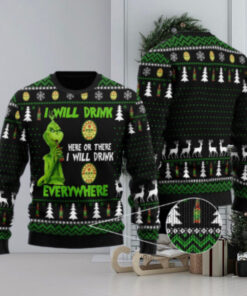 Ballantine Grinch Will Drink Everywhere Ugly Sweater