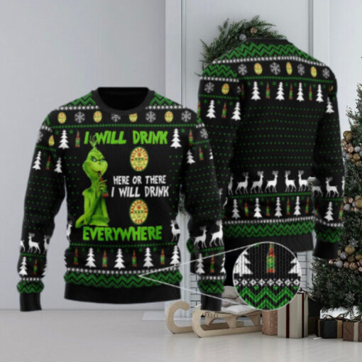 Ballantine Grinch Will Drink Everywhere Ugly Sweater