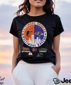 Baltimore Orioles Saturdays On Baltimore Ravens Sundays Logo T shirt