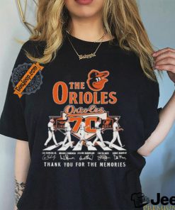 Baltimore Orioles Team Players Abbey Road Signature Thank you for the memories T Shirt