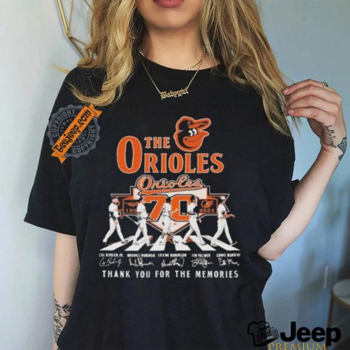 Baltimore Orioles Team Players Abbey Road Signature Thank you for the memories T Shirt