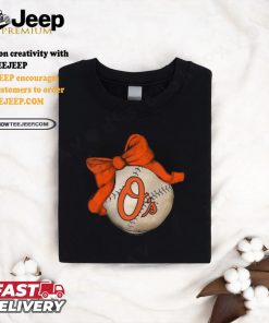 Baltimore Orioles Tiny Turnip Infant Baseball Bow Bodysuit shirt