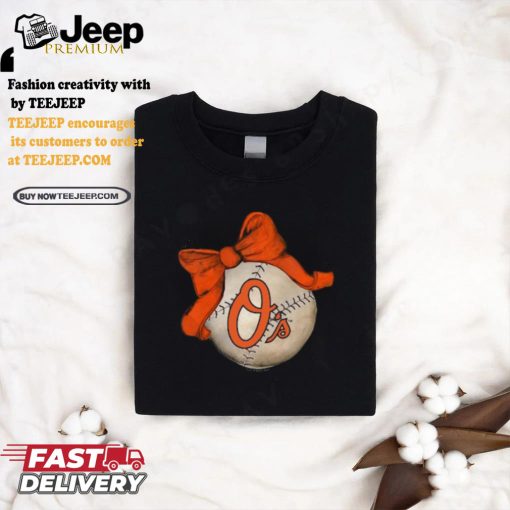 Baltimore Orioles Tiny Turnip Infant Baseball Bow Bodysuit shirt