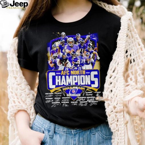 Baltimore Ravens 2023 AFC North Champions signatures shirt