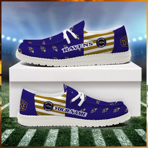 Baltimore Ravens 2024 Version Personalized Hey Dude Shoes