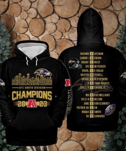 Baltimore Ravens AFC North Division Champions 2023 Black New Design Hoodie T Shirt