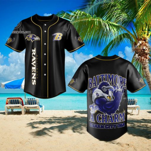Baltimore Ravens Classic All Over Printed Baseball Jersey