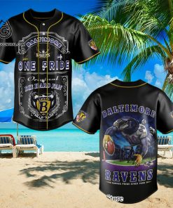 Baltimore Ravens Classic Full Print Baseball Jersey
